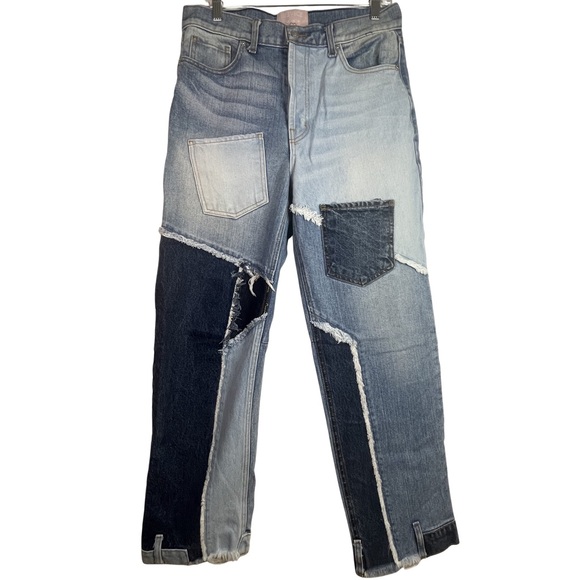 REVICE Denim - REVICE  Love at first sight  button Fly Patchwork Blue Jeans Women’s size 30